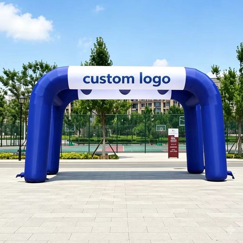 Giant 4m 5m Ukuran Kustom Tahan Air Cetak UV Inflatable PVC Lengkung untuk Start Finish Balapan Outdoor