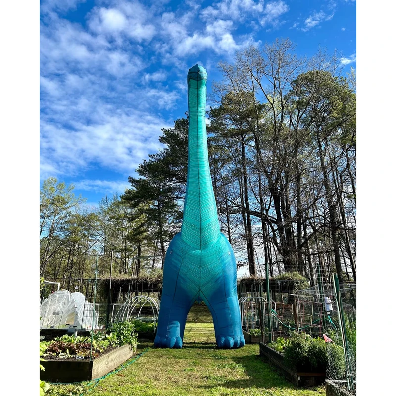 Giant 7m Blue Inflatable Brachiosaurus Dinosaur Custom Outdoor Advertising Inflatable Dinosaur Model for Events Exhibition