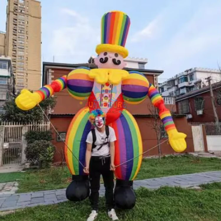 Reusachtige Volwassen Draagbare Loopclown Ballon voor Carnaval Feest Opblaasbare Poppen Kostuum