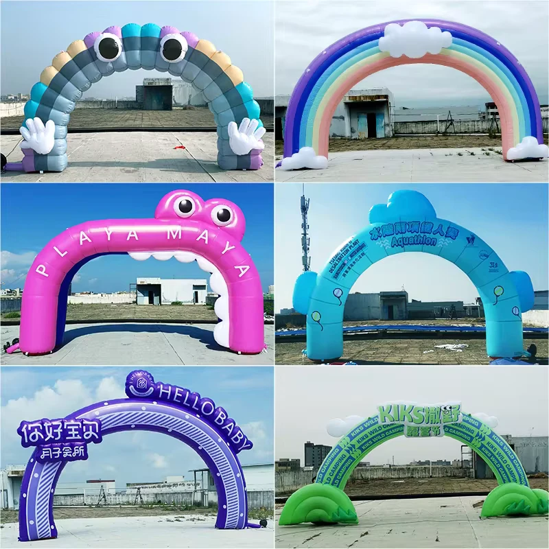巨大な広告用インフレータブルアーチ 屋外イベント用 プロモーション展示広告バナー用の気密アーチ