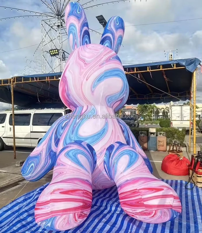 Modelo Inflável Gigante de Publicidade, Personagem de Desenho Animado Inflável, Coelho Inflável LED para Decoração