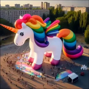 Giant Advertising Unicorn Model Inflatable Unicorn Cartoon Toy Art Sculpture Custom Inflatable Character