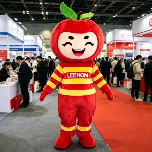 Costume de mascotte en peluche de poire pomme géante, drôle, vêtement coloré, cosplay d'ours anime