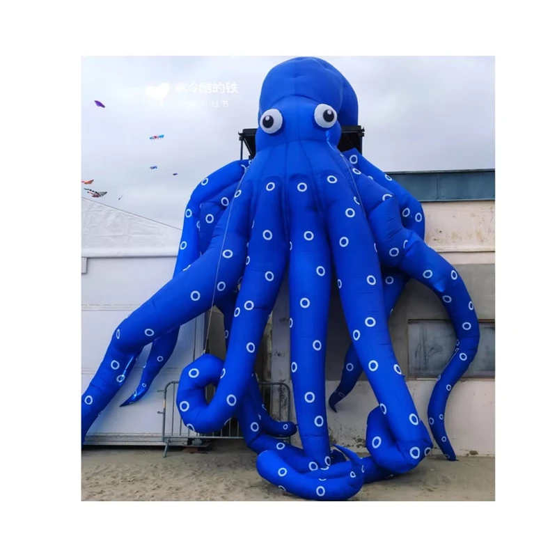 Giant Blauwe Club Festival Opblaasbare DJ Octopus voor Zomerzwembad Gebruik