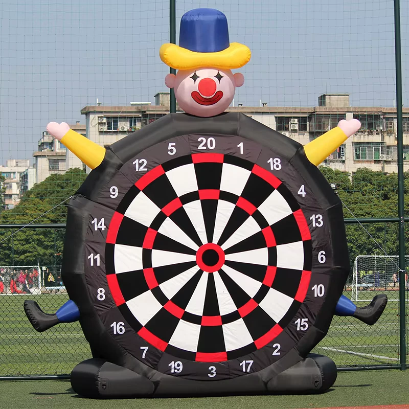 Target Inflatable Badut Kartun Raksasa untuk Anak-Anak, Olahraga Luar Ruangan, Dartboard Inflatable untuk Aksesori Sepak Bola dan Golf