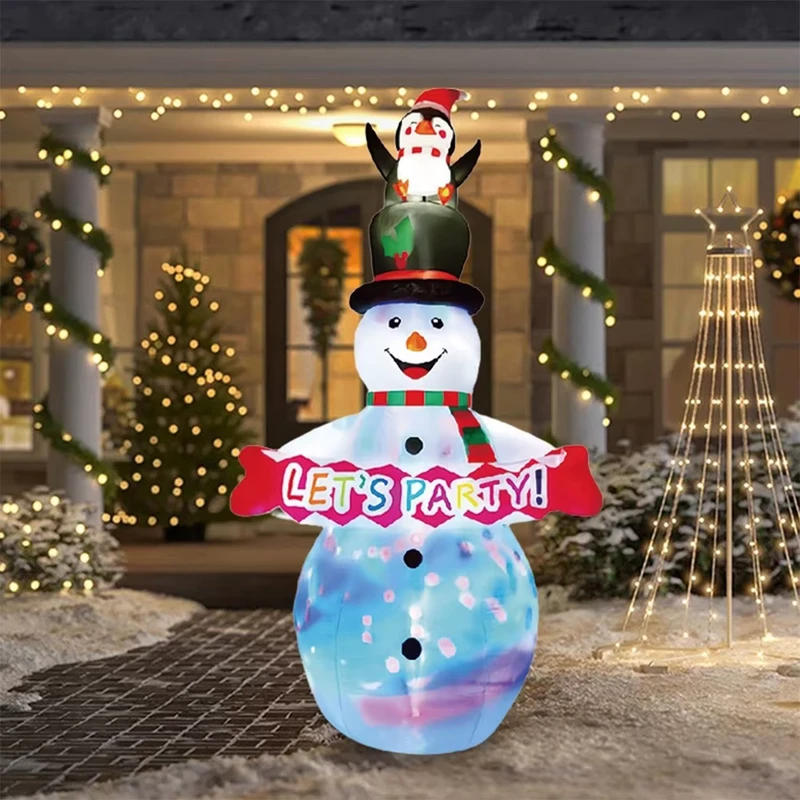 巨大クリスマスサンタの屋外用ポリエステル防水一体型LEDライト付きインフレータブル