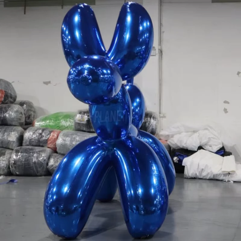 Giant Chrome Inflatable Shiny Dog Mirror Balloon Dog