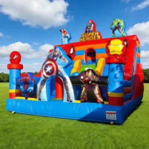Giant Commercial Inflatable Kids Bouncy Castle Blower Custom Birthday Party Jumping Castle Superhero Spiderman Bounce House