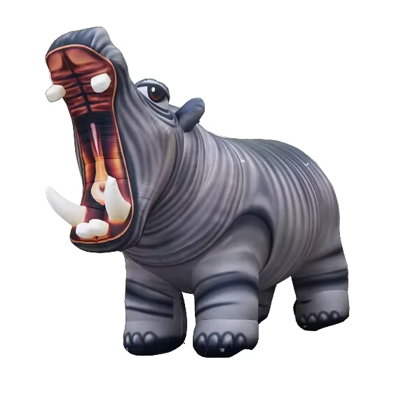 Hewan Inflatable Hippo Raksasa Kustom untuk Iklan Inflatable Kartun
