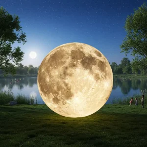 Giant Decoration Advertising Inflatables Moon Balloon Model Giant Inflatable LED Light Planet Globe for Outdoor Parties