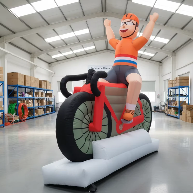 Model Inflatable Manusia Iklan Pesta Kustom Raksasa dengan Motor Sepeda Motor Inflatable