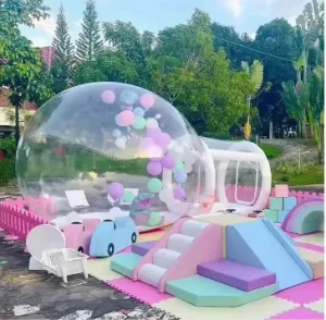 Tenda gonfiabile trasparente per eventi, pompa d'aria, divertimento per bambini, bolla bianca, dome per matrimoni all'aperto