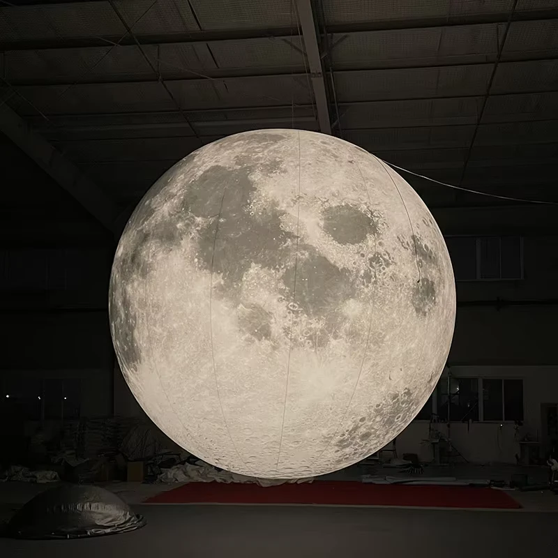 Iklan Acara Raksasa Balon Bulan Matahari Inflatable PVC Tahan UV RGB Mengubah Cahaya Balon Pantai