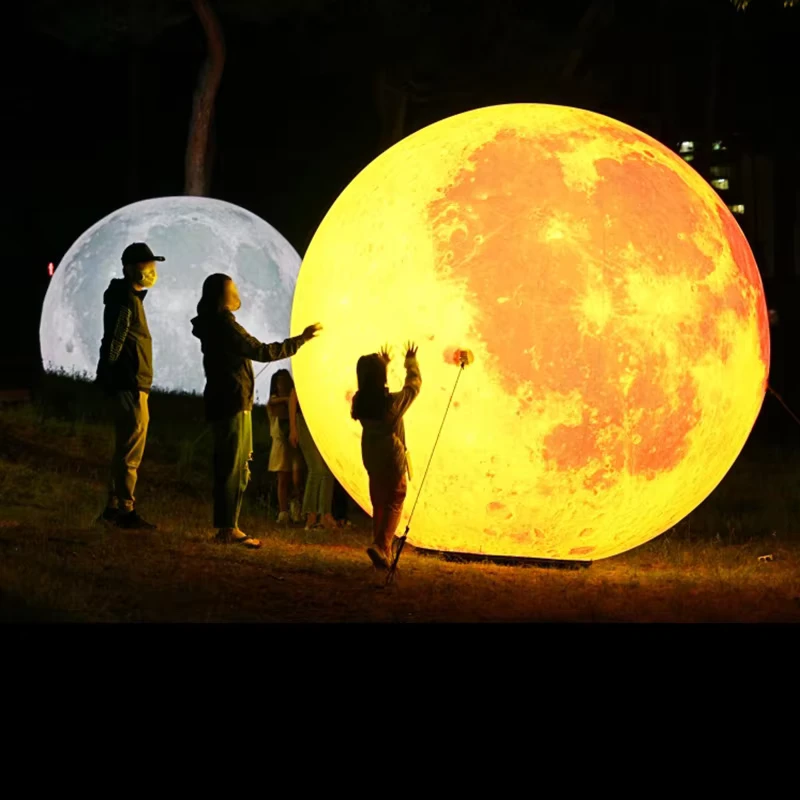 Giant Glowing Inflatable Planeet Zon Aarde Maan Mars Jupiter Saturnus Ballen Model met LED Verlichting