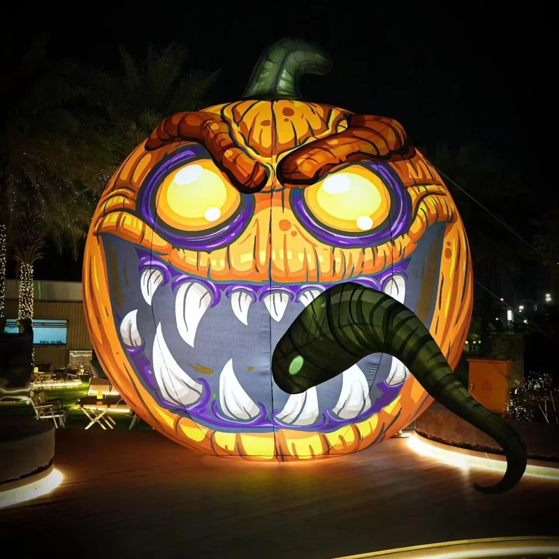 Fantasma gonfiabile gigante di Halloween e grande modello di zucca per decorazioni