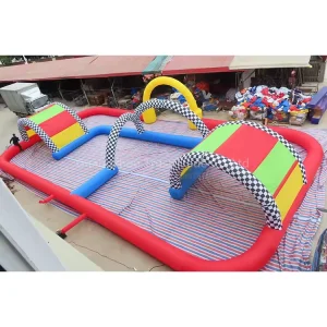 Giant Bouncer Racetrack impermeabile in PVC ad alta resistenza con accessori per giochi su pista