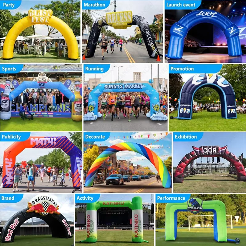 Arco Gonfiabile Gigante e Colonna Promozionale Gonfiabile Leggera per Eventi Esterni