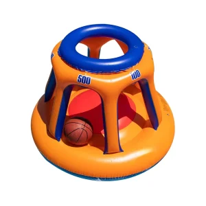 Cesta de Basquetebol Inflável Gigante e Flutuador de Gaivota, Brinquedo de Jogo Aquático Flutuante em PVC Espesso para Crianças e Adultos