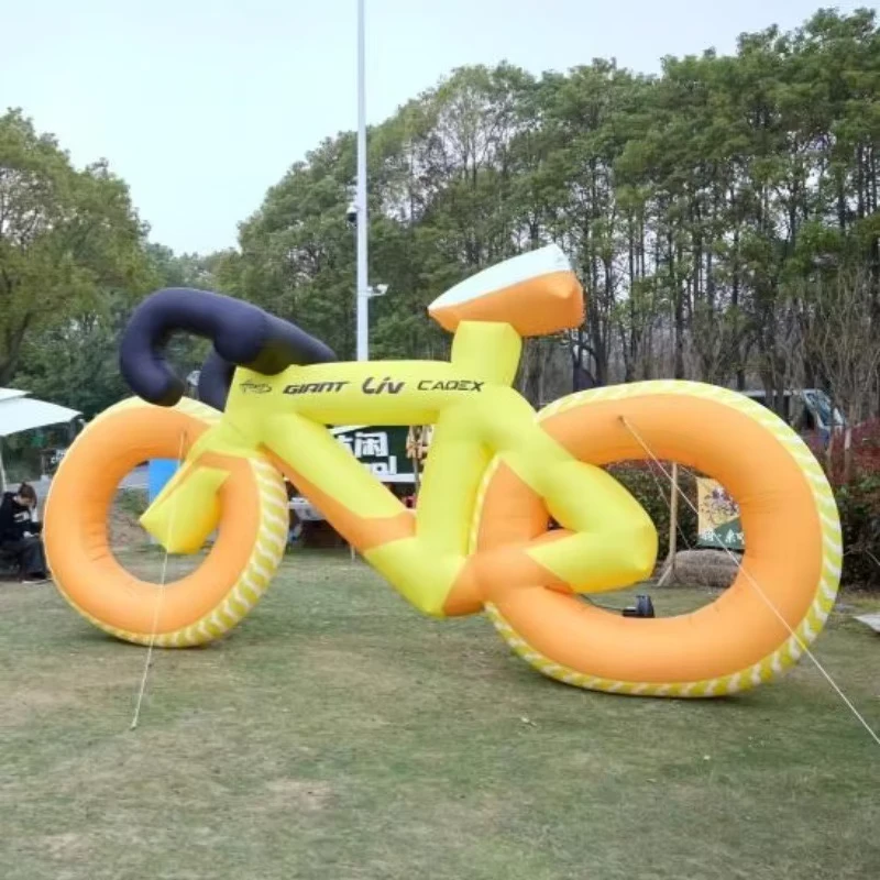 Model Sepeda Inflatable Raksasa untuk Iklan Luar Ruangan, Material PVC Tahan Air dan Angin, Ukuran Kustomizable