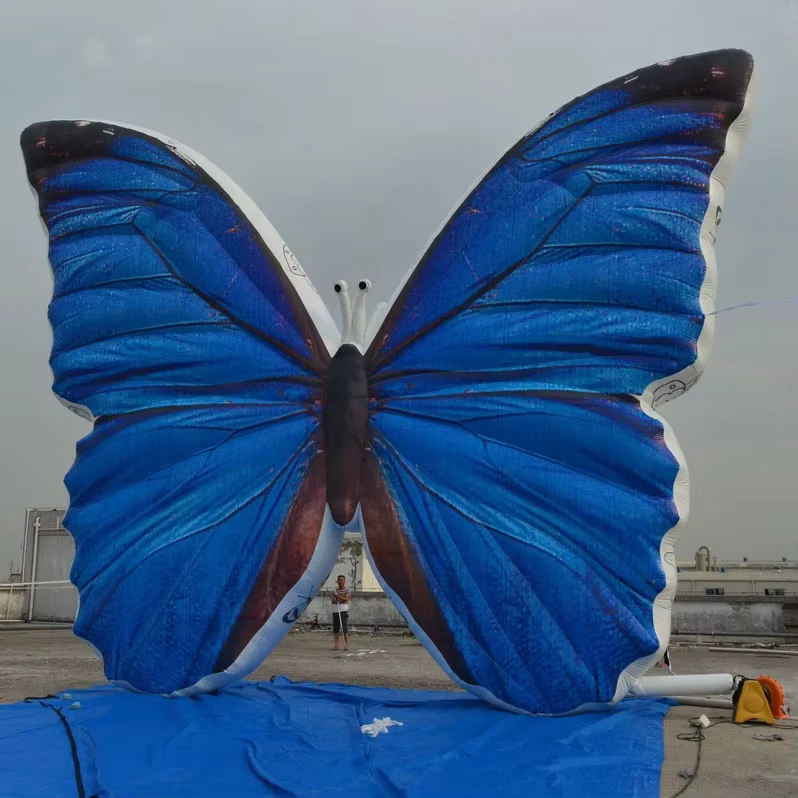 Giant Inflatable Butterfly Model Menelaus Blue Morpho Inflatable Balloon for Advertising
