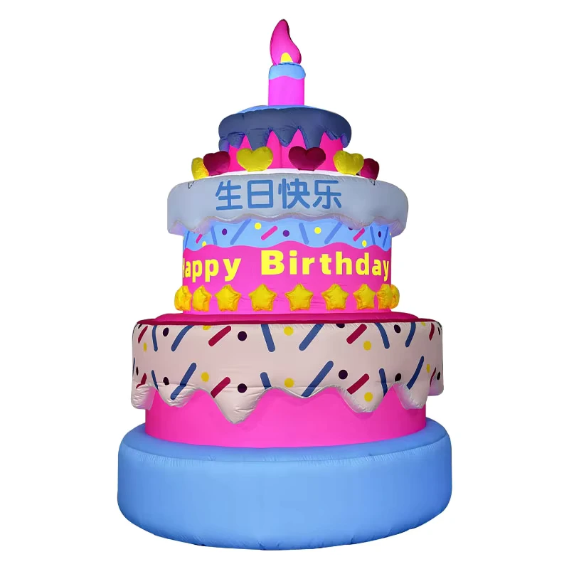 Modèle de gâteau gonflable, gâteau d'anniversaire gonflable, gâteau gonflable pour décoration