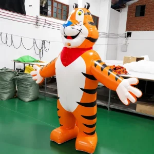 Giant Inflatable Cartoon Tiger Model with Custom Art Logo PVC Material for Carnival Wedding Outdoor Events