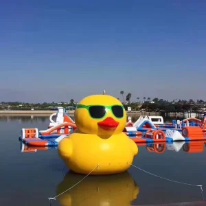 Pato de Borracha Amarelo Inflável Gigante para Promoção, Equipamento de Diversão, Figura de Pato Amarelo Fixa