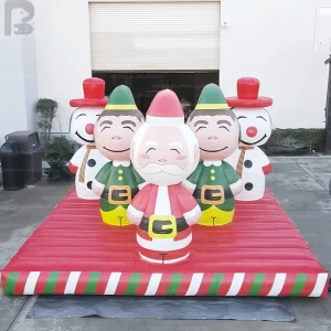 Giant Inflatable Christmas Toss Game Carnival Booth Game Xmas Santa Elf Prop For Shopping Mall Retail Center Holiday Event Party