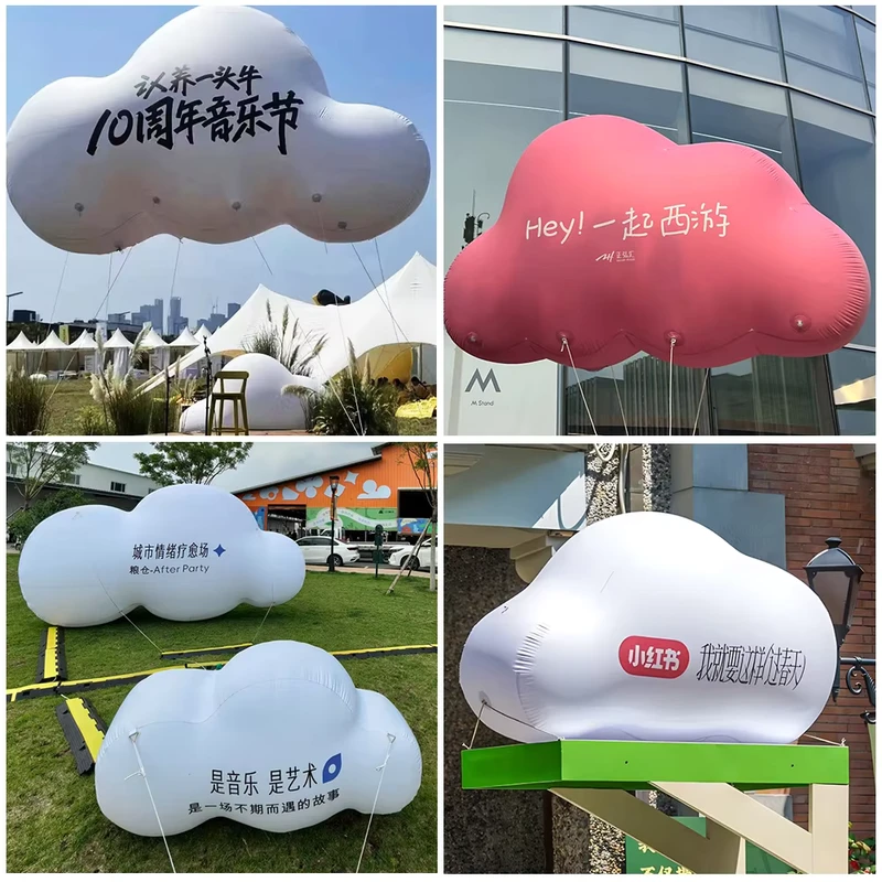 Giant Inflatable Cloud Balloon Custom Design Outdoor Hanging Inflatable Cloud Model For Party Wedding Advertising Decoration