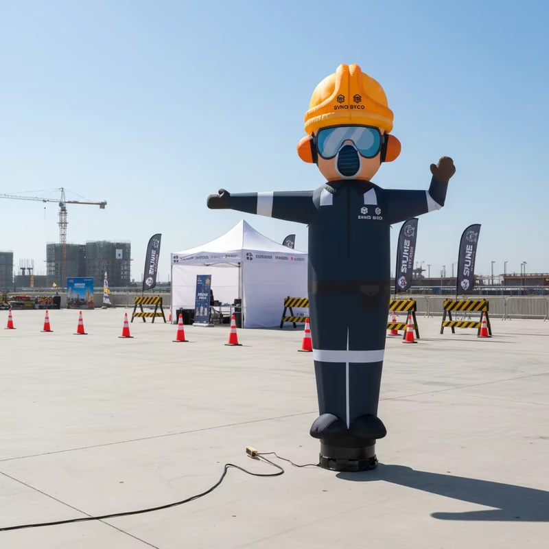 巨大インフレータブル建設作業員エアパペット 360カスタム安全マン アウトドアイベントマーケティング用