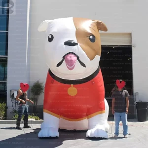Giant Inflatable Cute Cartoon Bulldog Puppy Prop For Shopping Mall Plaza Pet Retail Street Zone Pet Adoption Event
