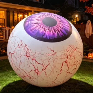 Giant Inflatable Eyeball Halloween Decorations 1m 3.3ft 2m 6.6ft 3m 10ft 4m 13ft Print Inflatable Bloodshot Eye Ball Horror Prop