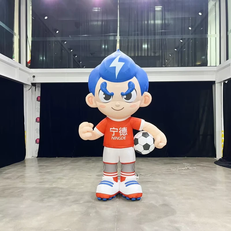 거대한 에어풀 축구 선수 마스코트 옥스포드 천 광고용 에어풀 축구 아이 어린이용