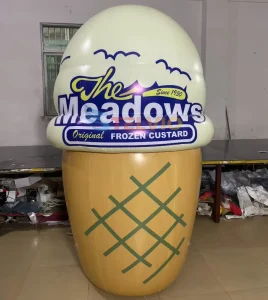 Giant Inflatable Ice Cream Cone Life Size Inflatable Ice Cream Model with Custom Logo for Shop Decoration