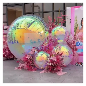 Giant Inflatable Iridescent Glitter Balls Reusable Metallic Balloons for Party Event and Floating Advertising Decorations