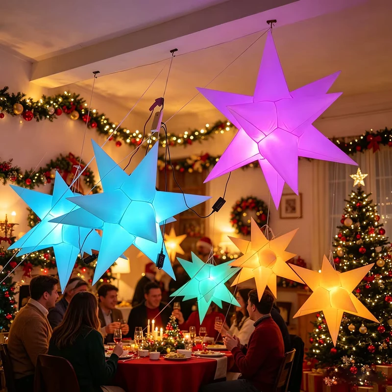 Estrela Inflável LED Gigante - Estrela Inflável para Decoração de Casamentos, Festivais e Eventos
