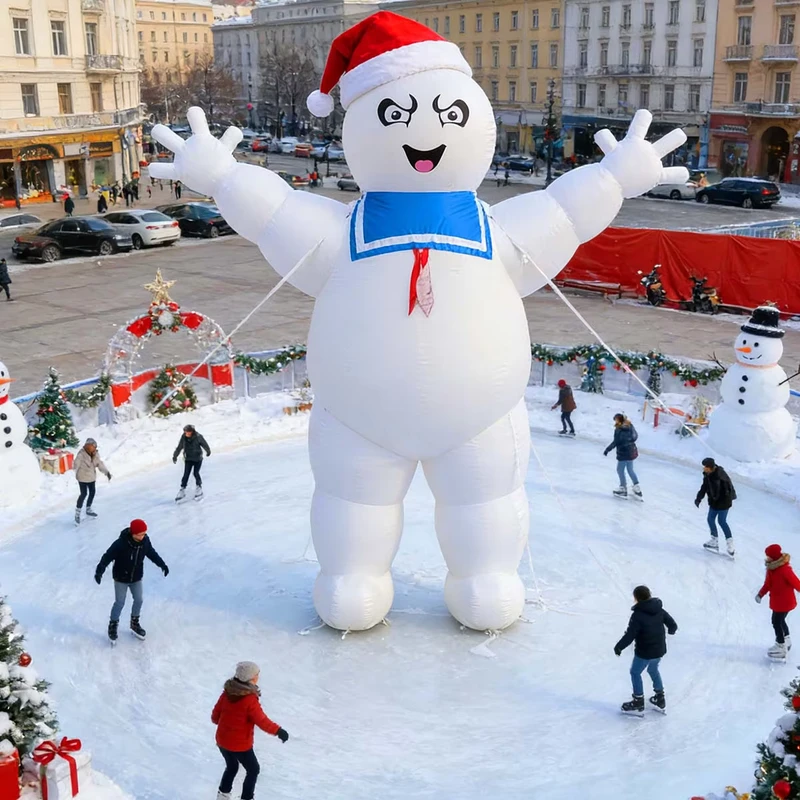 Homem Marshmallow Inflável Gigante, Fantasma Inflável, Decoração de Personagem de Animação para Publicidade