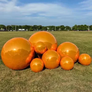 Giant Inflatable Metallic Decorative Advertising Hanging Gold Green Mirror PVC Sphere Ball Decoration