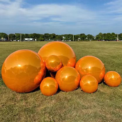 Giant Inflatable Metallic Decorative Advertising Hanging Gold Green Mirror PVC Sphere Ball Decoration
