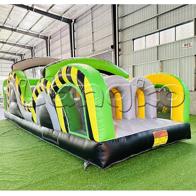 Parcours d'Obstacles Gonflable Géant Défi de Saut pour Enfants et Adultes Fête en Extérieur