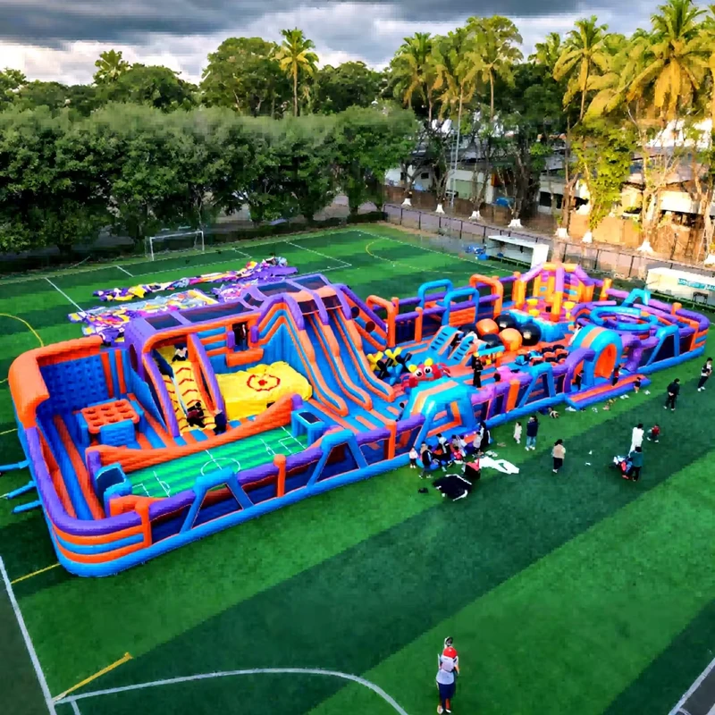 Rintangan Inflatable Raksasa untuk Anak-anak, Taman Inflatable Komersial, Kastil Rumah Lompat Playground Anak
