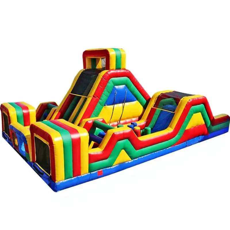 Giant Inflatable Obstacle Course with Slide