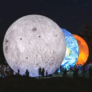 Giant Inflatable Planets Model Globe Earth Moon Mars Sun Jupiter Venus Mercury Saturn Uranus Neptune Large Ball with LED Lights