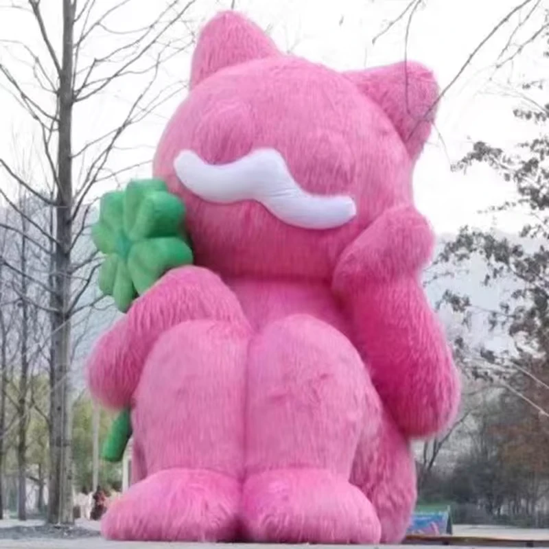 Géant Jouet en Peluche Gonflable en Forme de Chat avec Garantie d'1 An, Imperméable, Durable, Résistant aux Intempéries, Logo Personnalisé pour Centre Commercial