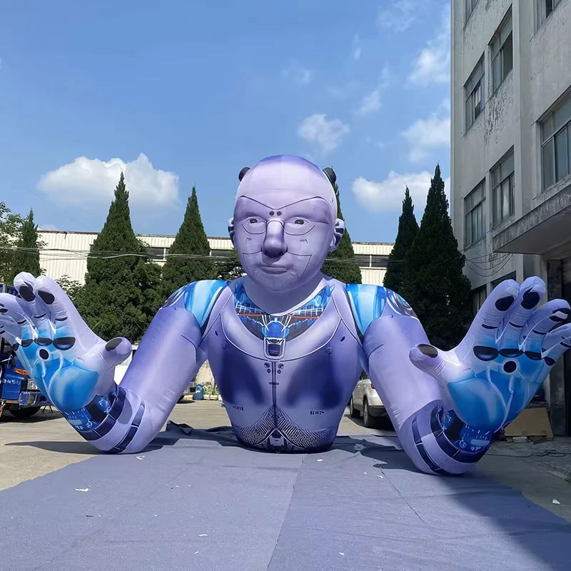 Giant Inflatable Robot AI Head Model with Oxford Cloth Weather Resistant for Advertising and Inflatable Decoration