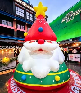 Giant Opblaasbare Kerstman Kerstboom met LED Verlichting Buiten Feestelijke Tuin Decoratie