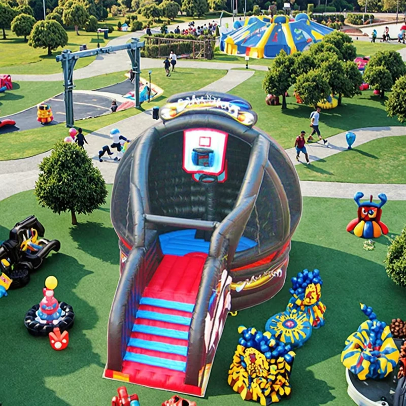 Jeu géant gonflable Slam N Jam avec panier de basket en PVC, jeu de tir au basket pour divertissement
