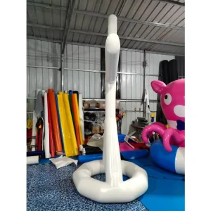 Giant Inflatable Stick Figure Decoration Custom White Orange Inflatable Humanoid Sculpture for Event Art Display with Blower