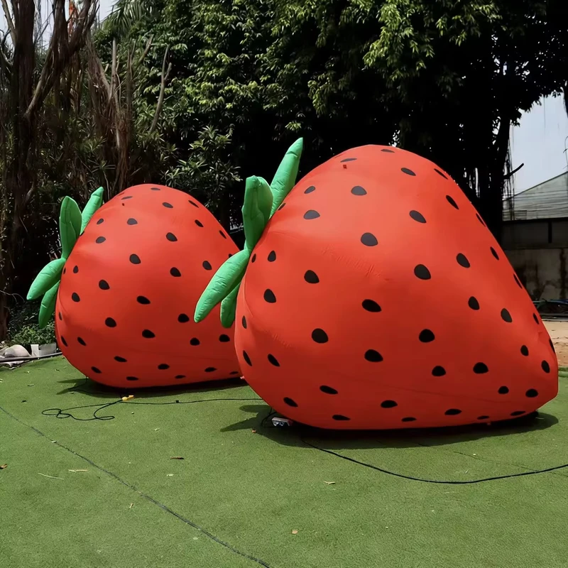 Modelo de Fresa Inflable Gigante con Luz LED, Publicidad de Eventos Personalizada, Decoración de Frutas Inflables Directa de Fábrica