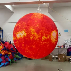 Giant Inflatable Sun Balloon Model Lighting Inflatable Planets for Space Themed Decoration